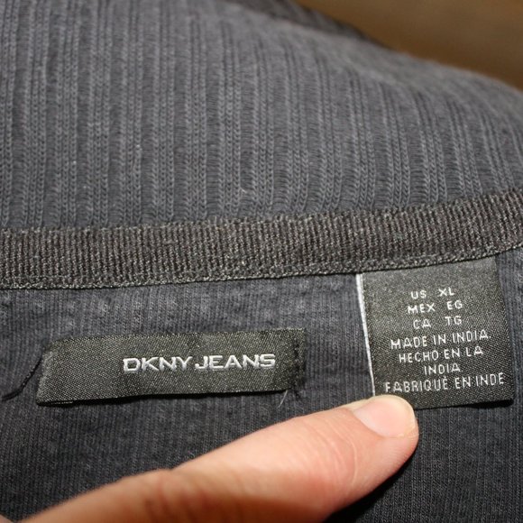 DKNY Front-Zip Men's Sweater, Black, XL - Picture 6 of 6